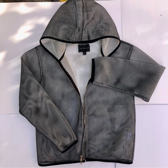 Tonia Debellis silver grey net jacket with hood size M - Picture 10 of 13